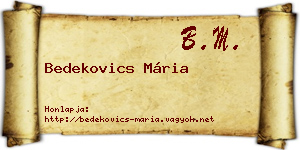Bedekovics Mária névjegykártya